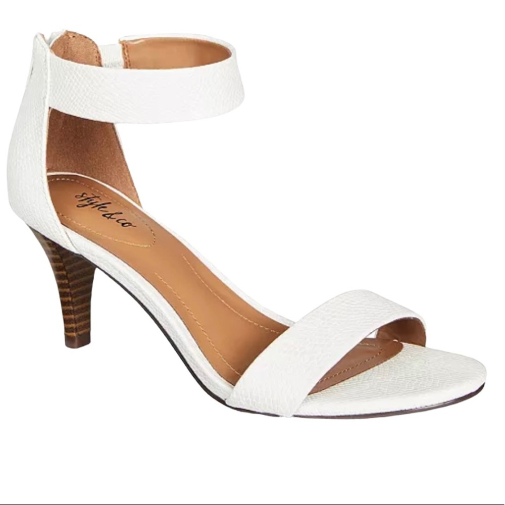 Style & Co white dress sandals